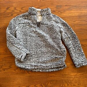 Cozy Gray Sherpa Pullover